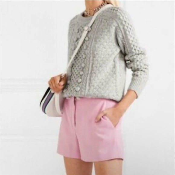 J Crew Women’s Heathered Gray Popcorn Cable Knit Fisherman Sweater Size S - Picture 2 of 13